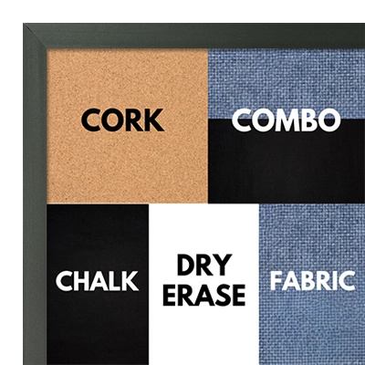 BB1540-25 Thin Metal Frosted Pewter Custom Cork Chalk or Dry Erase Board Small To Large