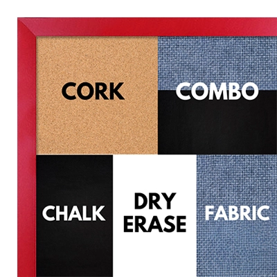 BB1540-7 Thin Metal Ruby Red Custom Cork Chalk or Dry Erase Board Small To Large
