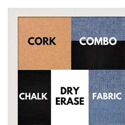 BB1540-8 Thin Metal White Custom Cork Chalk or Dry Erase Board Small To Large