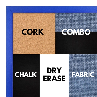 BB1540-9 Thin Metal Sapphire Blue Custom Cork Chalk or Dry Erase Board Small To Large