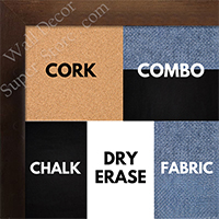 BB1544-5 Dark Walnut - 3/4 Inch Wide X 1 1/4 Inch High - Small Custom Cork Chalk Dry Erase