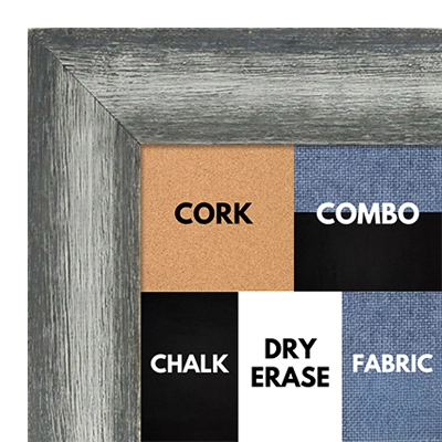 BB1555-1 Distressed Gray / Silver - Extra Large Chalkboard Cork Dry Erase