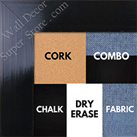 BB1565-3 Glossy Distressed Black - Large Custom Cork Chalk or Dry Erase Board