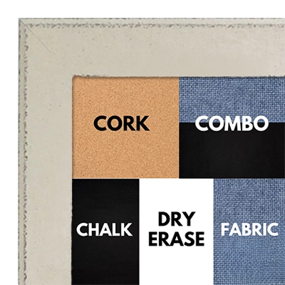BB1570-1 Distressed White Medium Custom Cork Chalk or Dry Erase Board