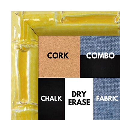 BB1611-4  Yellow Enamel Bamboo Wallboard Corkboard Whiteboard Chalkboard