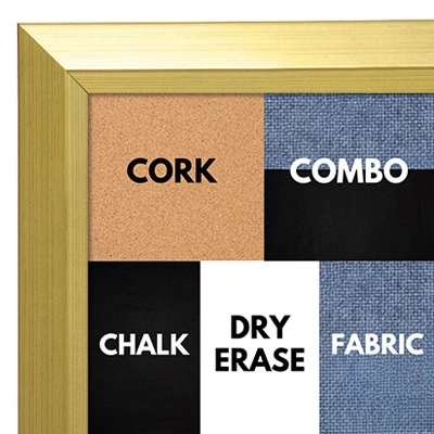 BB1661-1 | Gold | Custom Cork Bulletin Board | Custom White Dry Erase Board | Custom Chalk Board