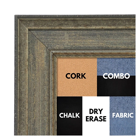 BB1669-1 | Distressed Gray | Custom Cork Bulletin Board | Custom White Dry Erase Board | Custom Chalk Board
