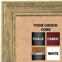 BB1671-2 | Distressed Ivory | Custom Cork Bulletin Board | Custom White Dry Erase Board | Custom Chalk Board