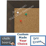 BB1684-2 | Distressed Brown | Custom Cork Bulletin Board | Custom White Dry Erase Board | Custom Chalk Board