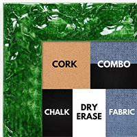 BB1692-3 | Glossy Green / Design | Custom Cork Bulletin Board | Custom White Dry Erase Board | Custom Chalk Board