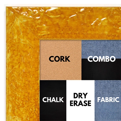BB1692-6 | Glossy Mustard / Design | Custom Cork Bulletin Board | Custom White Dry Erase Board | Custom Chalk Board