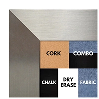 BB1708-4 | Stainless Steel Look - Mica Finish - Moulding | Custom Cork Bulletin Board | Custom White Dry Erase Board | Custom Chalk Board