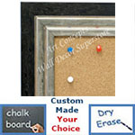 BB1721-2 | Distressed Black / Silver | Custom Cork Bulletin Board | Custom White Dry Erase Board | Custom Chalk Board