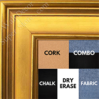 BB1965-2 Large Distressed Gold 2 1/2" Wide Custom Wall Board - Cork, Chalk, Dry Erase
