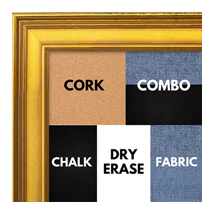 BB1965-5 Small Distressed Gold 1" Wide Custom Wall Board-Cork Chalk Dry Erase