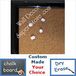 BB215-1 Black Lacquer Small To Medium Custom Cork Chalk or Dry Erase Board