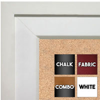BB92-1 Matte White Raised Outside Custom Cork Chalk or Dry Erase Board Medium To Extra Large