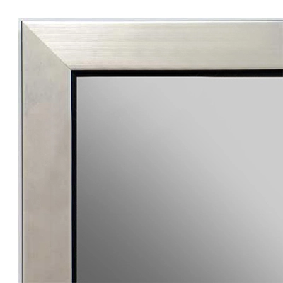 MR1495-2 Brushed Silver With Black - Small Custom Wall Mirror