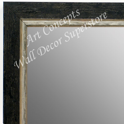 Small Custom Wall Mirror, Black And Silver Framed Mirrors