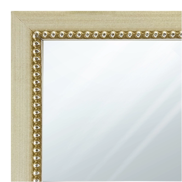 MR1206-1 Cream Square W/Silver Bead - Custom Small Mirror - 0.75 Ich Wide