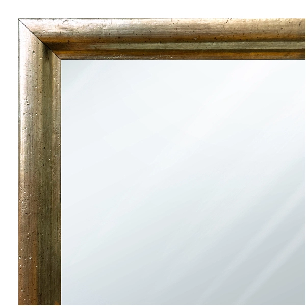 MR1209-2 Bright Bronze Distressed Scoop - Custom Small Mirror - 0.75 Inch Wide