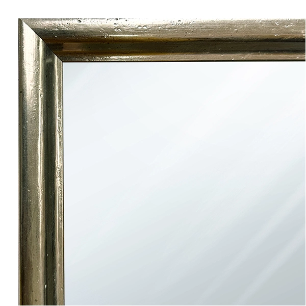 MR1209-3 Bright Pewter Distressed Scoop - Custom Small Mirror - 0.75 Inch Wide