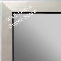 MR1495-2 Brushed Silver With Black - Small Custom Wall Mirror
