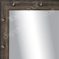 MR1502-5 Vintage Brown with Rivets - Small Custom Wall Mirror
