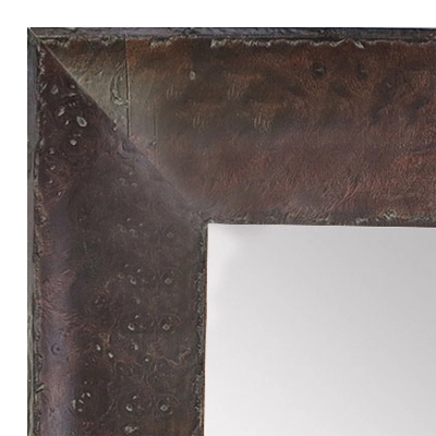 MR1531-2 Distressed Burlwood Walnut Coffee Brown Large Custom Wall Mirror Custom Floor Mirror