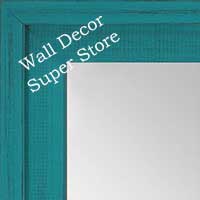 MR1534-9 Distressed Turquoise - Large Custom Wall Mirror - Custom Bathroom Mirror