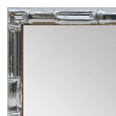 MR1551-5 Glossy Silver - Tropical Bamboo - Small Custom Wall Mirror Custom Floor Mirror