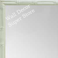 MR1552-1 Glossy White - Tropical Bamboo - Very Small Custom Wall Mirror