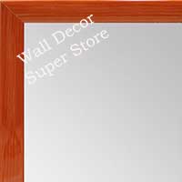MR1562-4 Gloss Lacquer Orange Wood Grain Very Small Custom Wall Mirror -  Custom Bathroom Mirror