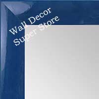 MR1563-6 Gloss Lacquer Blue Wood Grain Medium Custom Wall Mirror -  Custom Bathroom Mirror