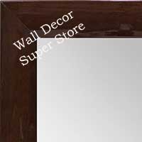 MR1563-9 Gloss Lacquer Walnut Brown Wood Grain Medium Custom Wall Mirror -  Custom Bathroom Mirror
