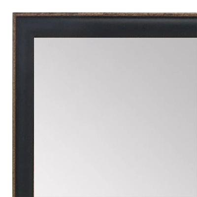MR1569-12 Black With Top Outside Distressed Accent Very Small Custom Wall Mirror