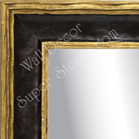 MR1924-3 Sculptured Gold and Black Panel Scoop with Lip  Custom Mirror