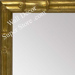 MR1947-1 Distressed Gold Tropical Bamboo Custom Framed Mirror