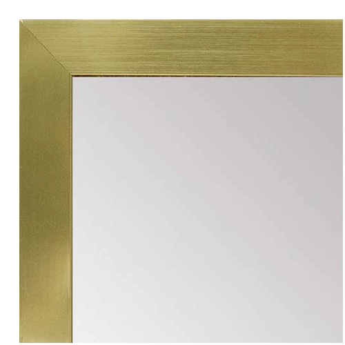 MR1962-8 Small Brushed Gold Flat 1" Wide Modern Custom Framed Mirror