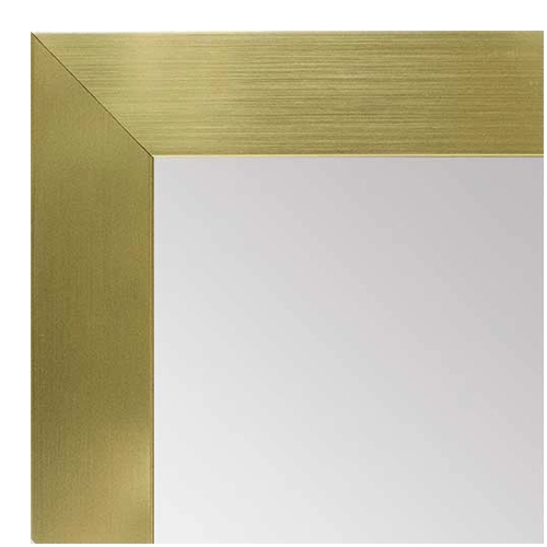 MR1962-9 Brushed Gold Flat 1 1/2" Wide Modern Custom Framed Mirror
