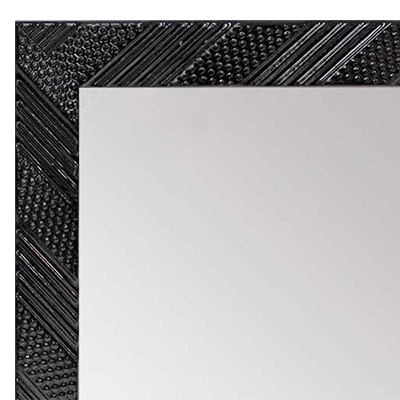 MR1975-1 Small Glossy Black 1" Wide Custom Framed Mirror