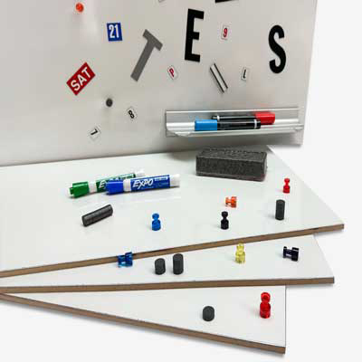 12x12 Magnetic White Dry Erase Marker Board with Wood Frame