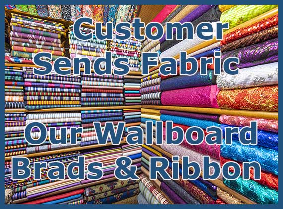 FW1003: SEND YOUR FABRIC - Frameless Custom French Bulletin Board - Memory Board With Ribbon - Made To Your Size
