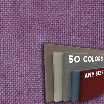 FW800-47 Purple Frameless Fabric Wrap Cork Bulletin Board - Classic Hook And Loop Velcro