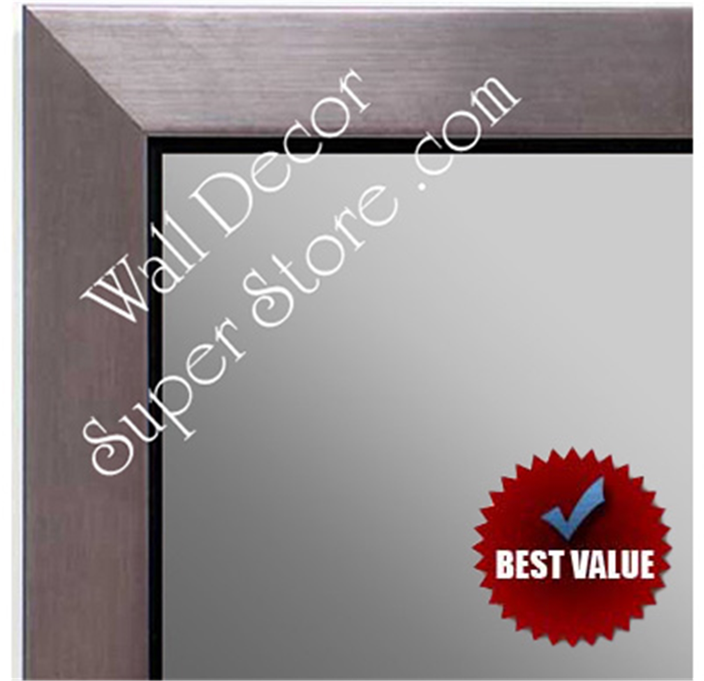 MR1495-4 Brushed Pewter With Black - Small Custom Wall Mirror