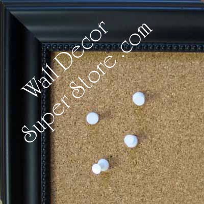 BB192-1 Matte Black With Beads Custom Cork Chalk or Dry Erase Board Medium To Large