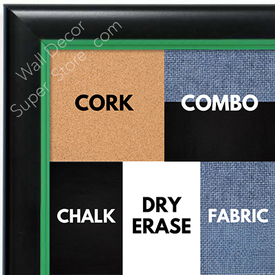 BB1400-2 Black With Green Lip Small To Medium Custom Cork Chalk or Dry Erase Board