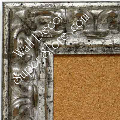 BB1416-1 Distressed Silver Medium To Extra Large Custom Cork Chalk Or Dry Erase Board