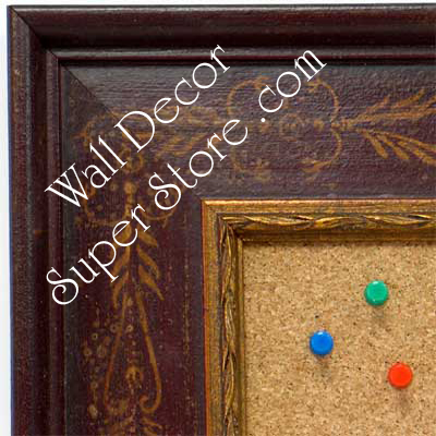 DISC BB1422-1 Distressed Red With Stencil Design  Medium To Extra Large Custom Cork Chalk Or Dry Erase Board