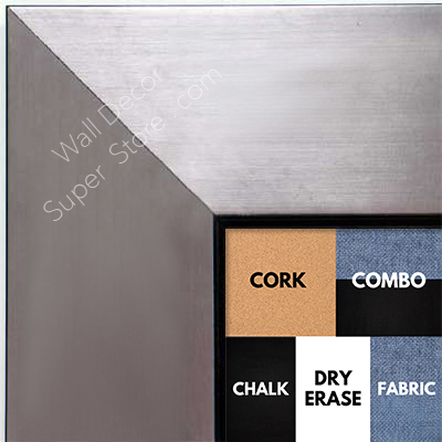 BB1431-4 Brushed Pewter With Black Medium To Extra Large Custom Cork Chalk Or Dry Erase Board